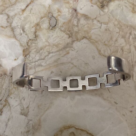 Vintage 925 Sterling Silver Cuff Bracelet Unisex - Picture 8 of 12